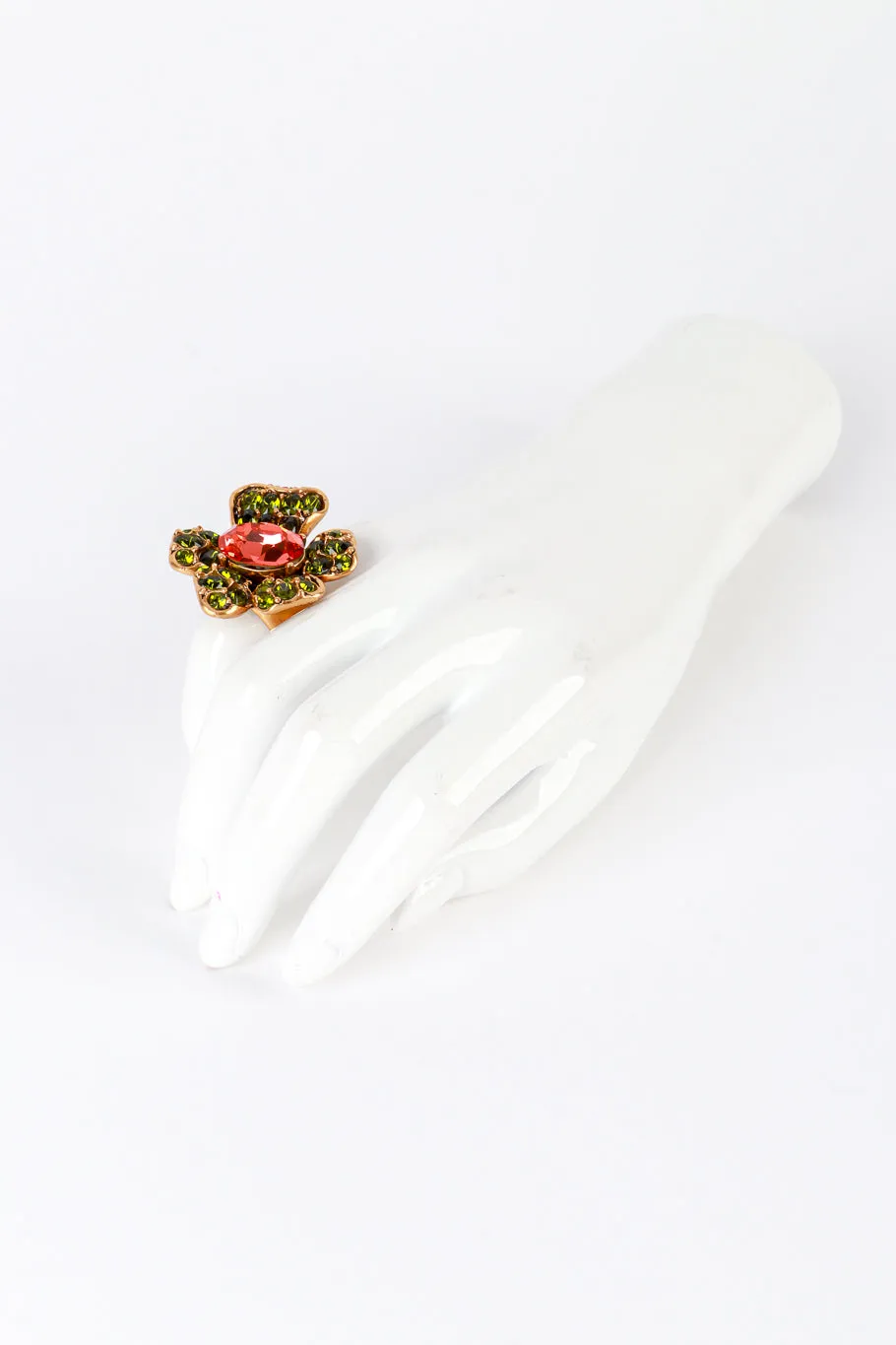Peridot Blooms Crystal Cocktail Ring