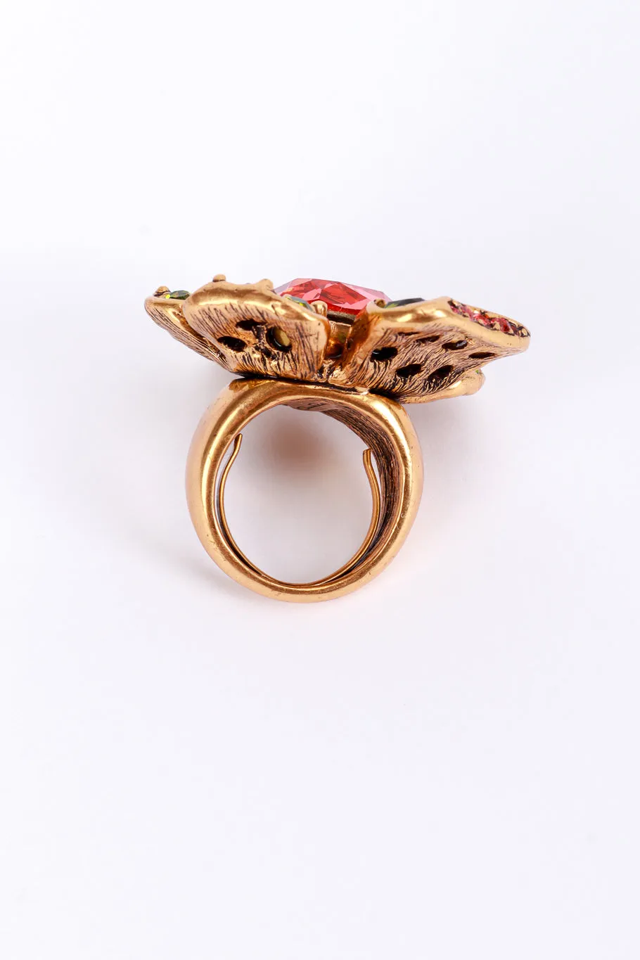 Peridot Blooms Crystal Cocktail Ring