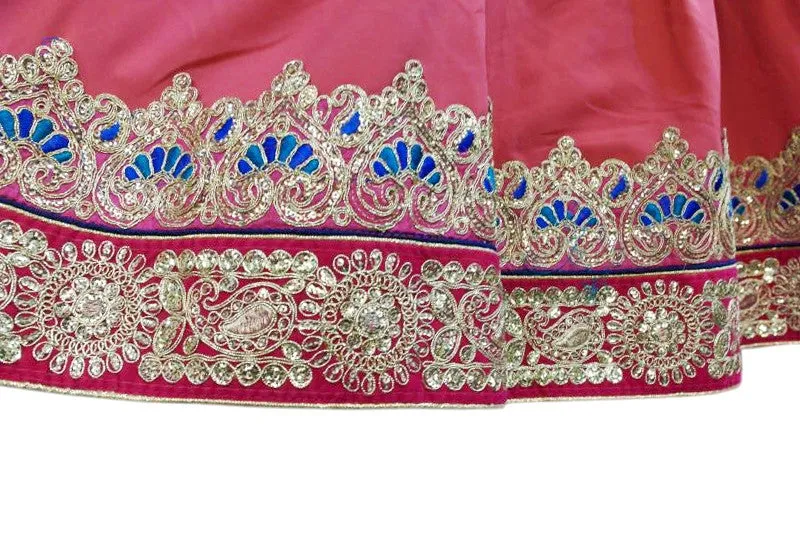 Persian Afghan Bridal Dress In Green Pink Color
