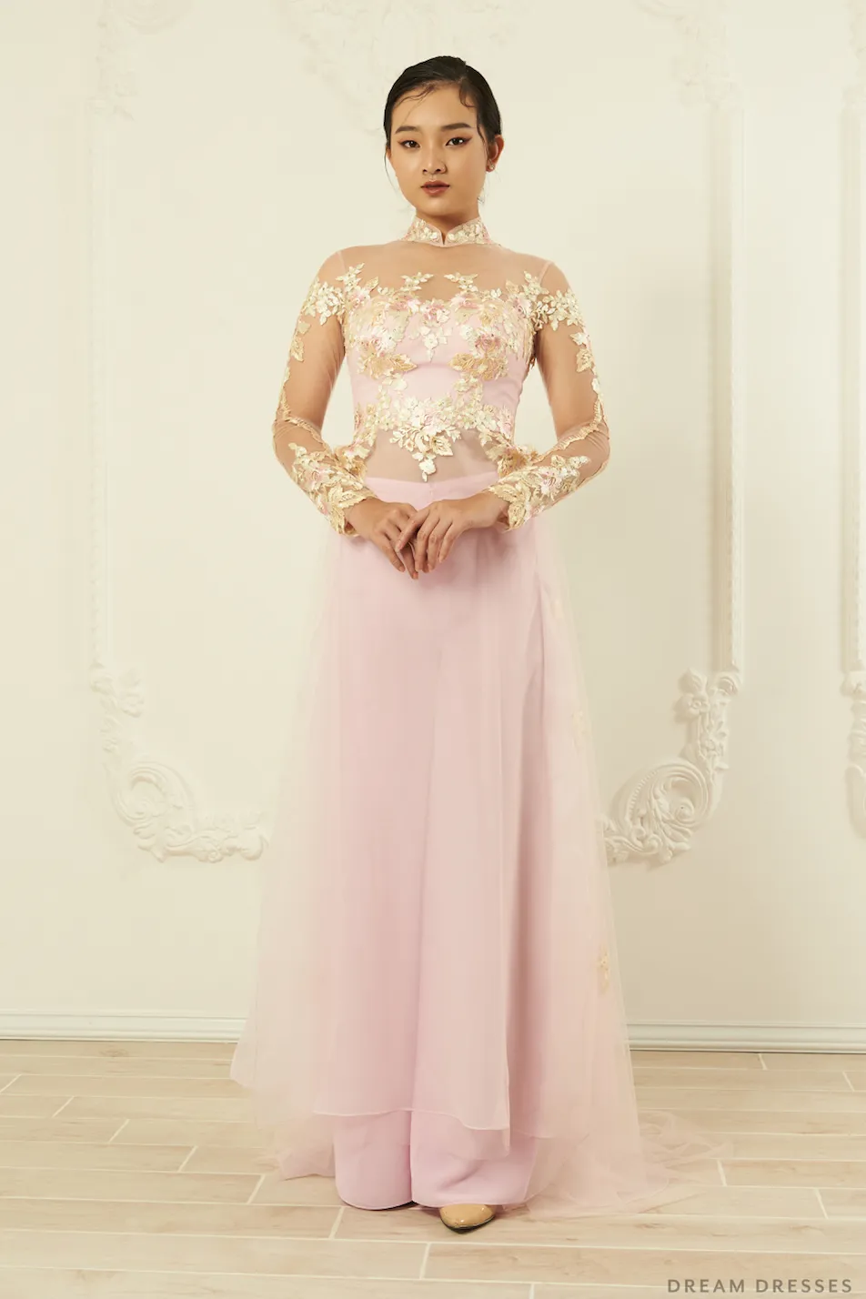 Pink Bridal Ao Dai | Modern Vietnamese Bridal Dress (#MYLAH)