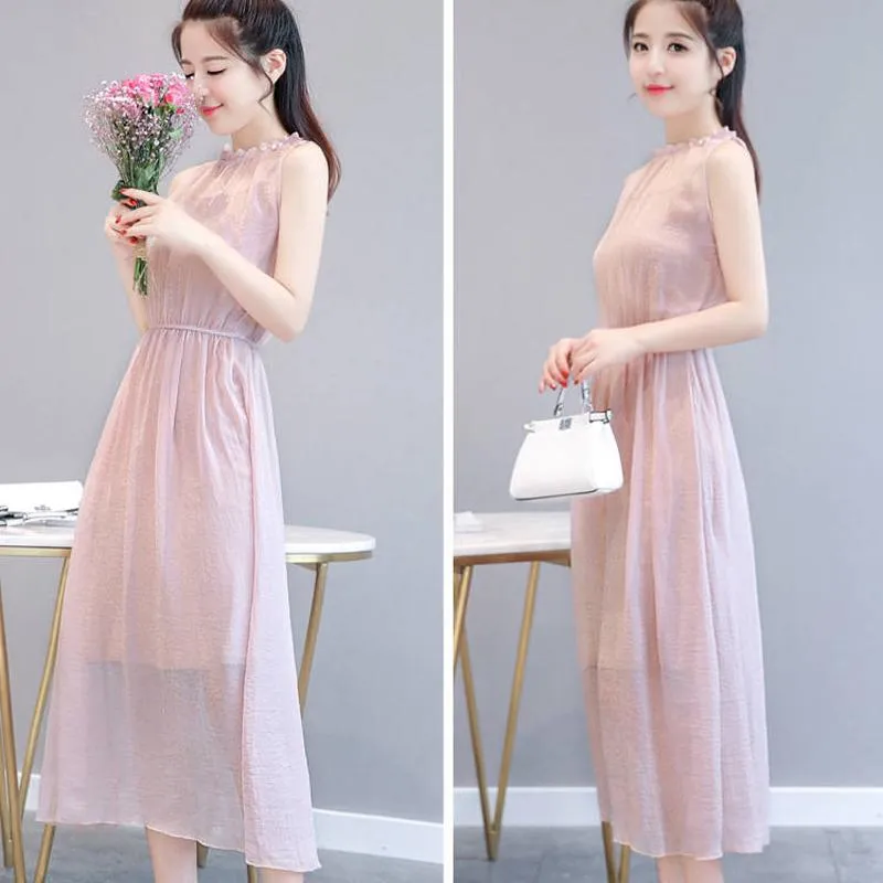 Pink Chiffon High Low Party Dress Summer Women Dresses Strapless Dress Sleeveless  Party Gowns