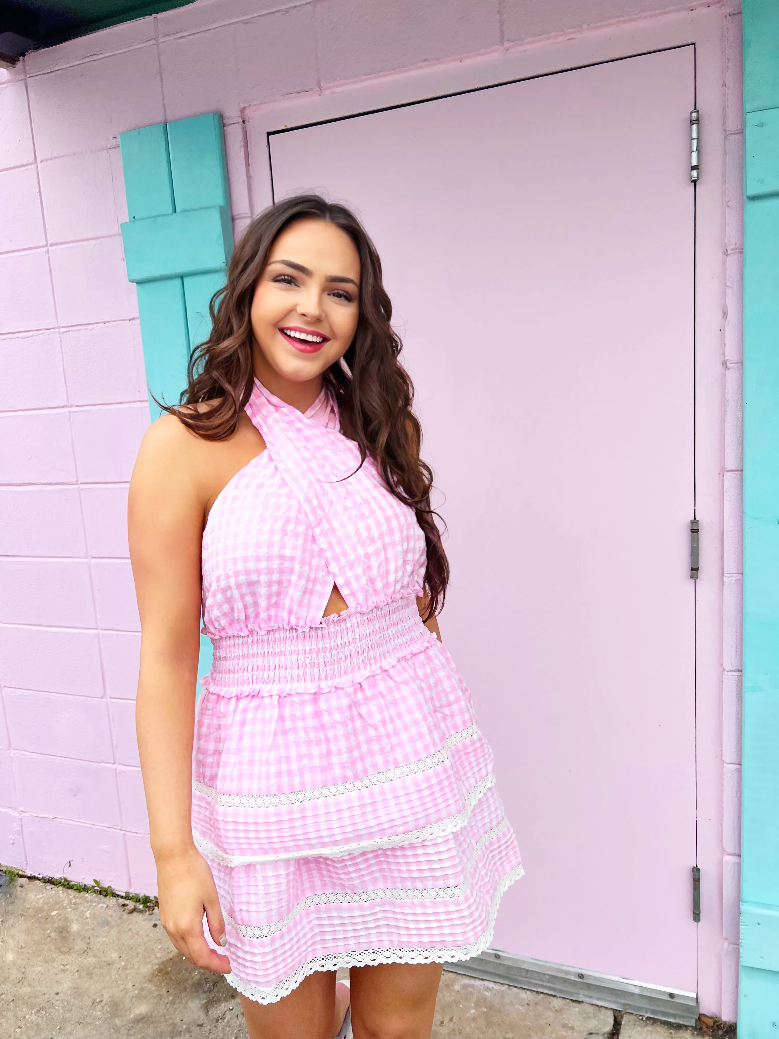 Pink Gingham Dress