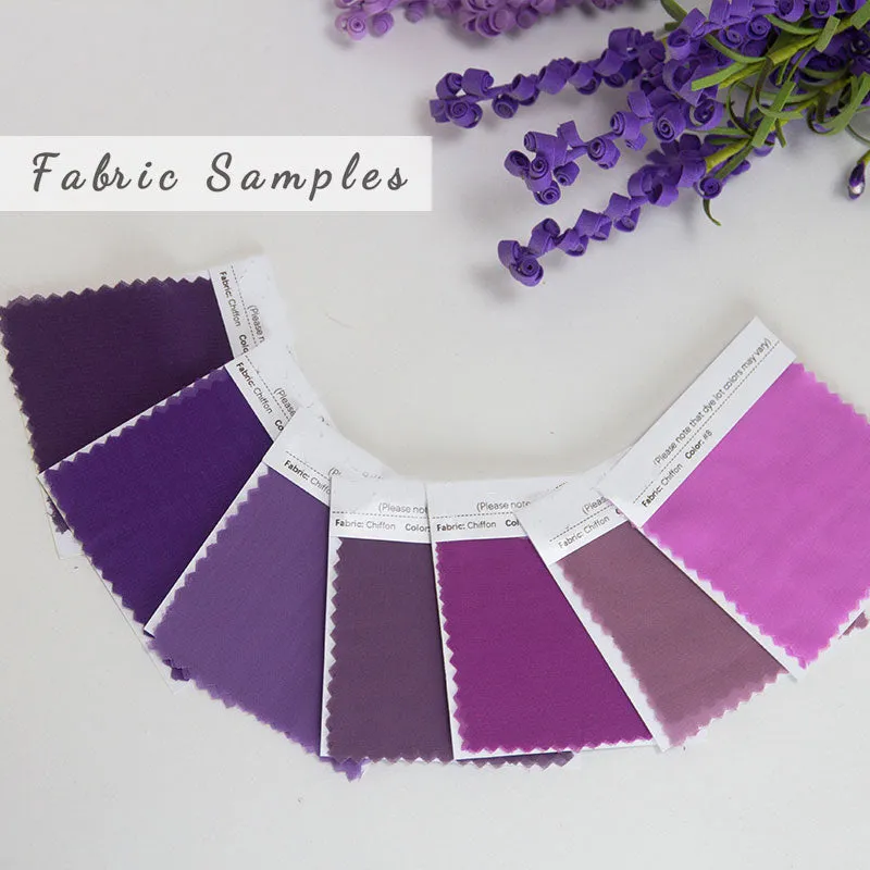 Plum Fabric Swatch Samples Chiffon