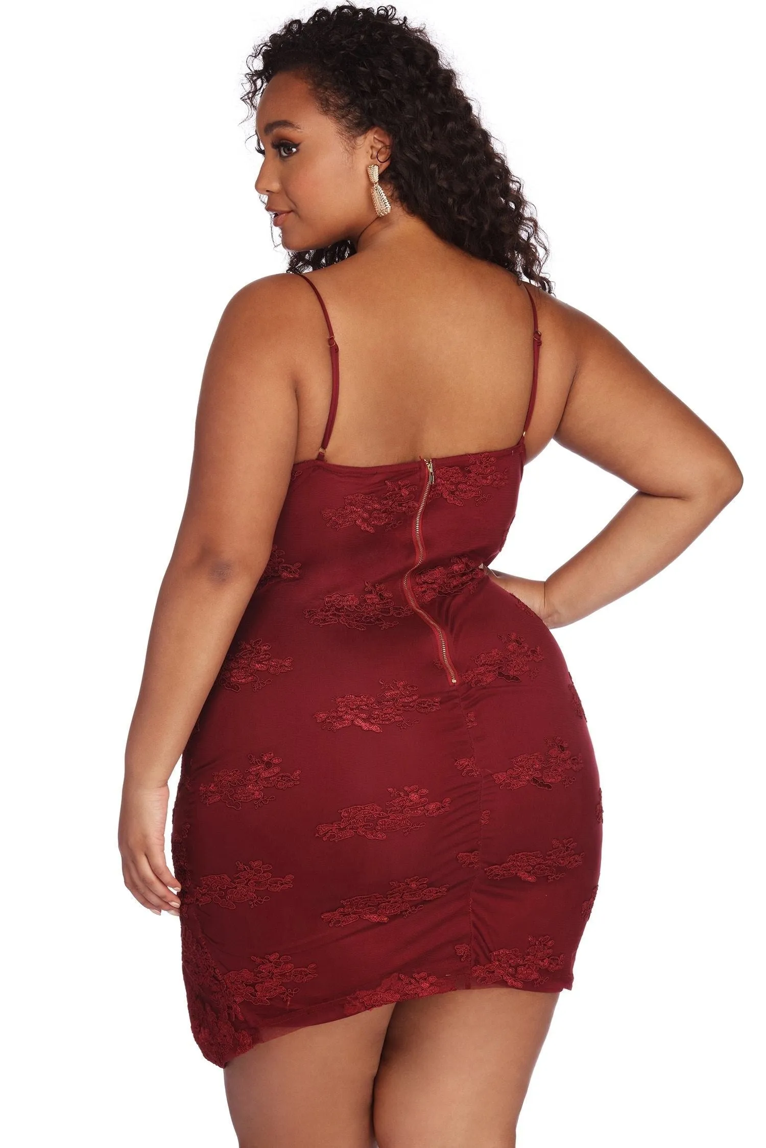 Plus Lace Stylish Darling Mini Dress