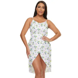 Powder Blue Bell Tulip Hem Mini Chiffon Dress