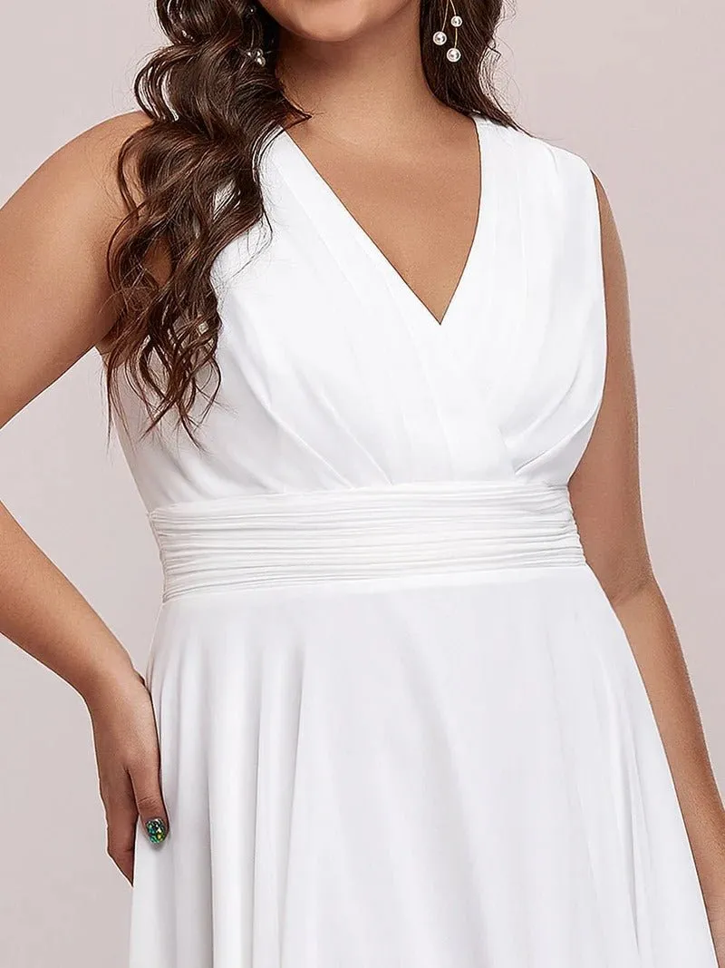 Pretty Knee Length Chiffon Plus Size Wedding Dress
