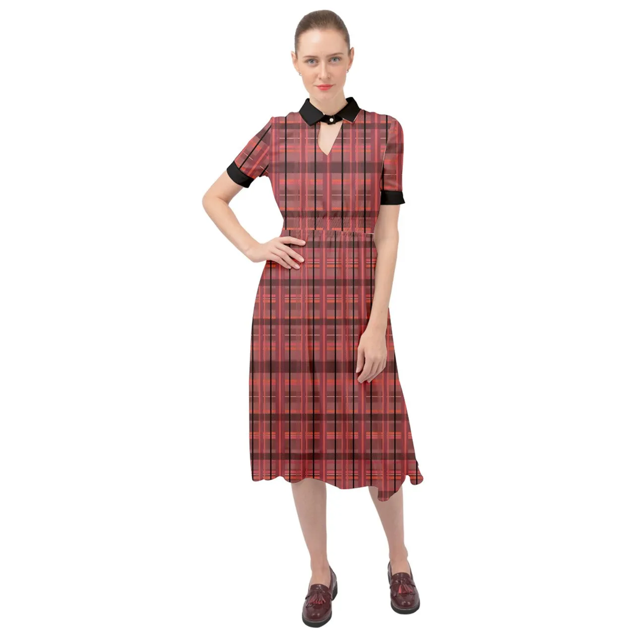 punky peach academia Keyhole Neckline Chiffon Dress