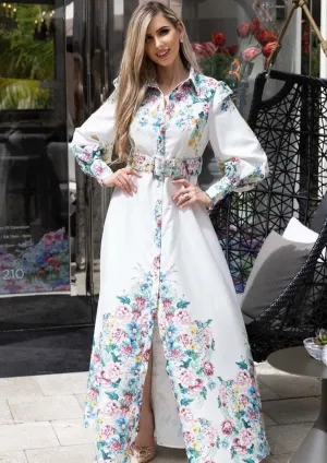 "FRANCIS" FLORAL LONG SLEEVE MAXI DRESS (PLUS SIZE)
