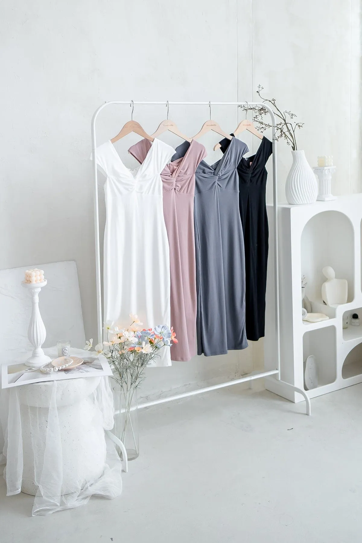 RAYE SWEETHEART TWIST DRESS IN MAUVE PINK