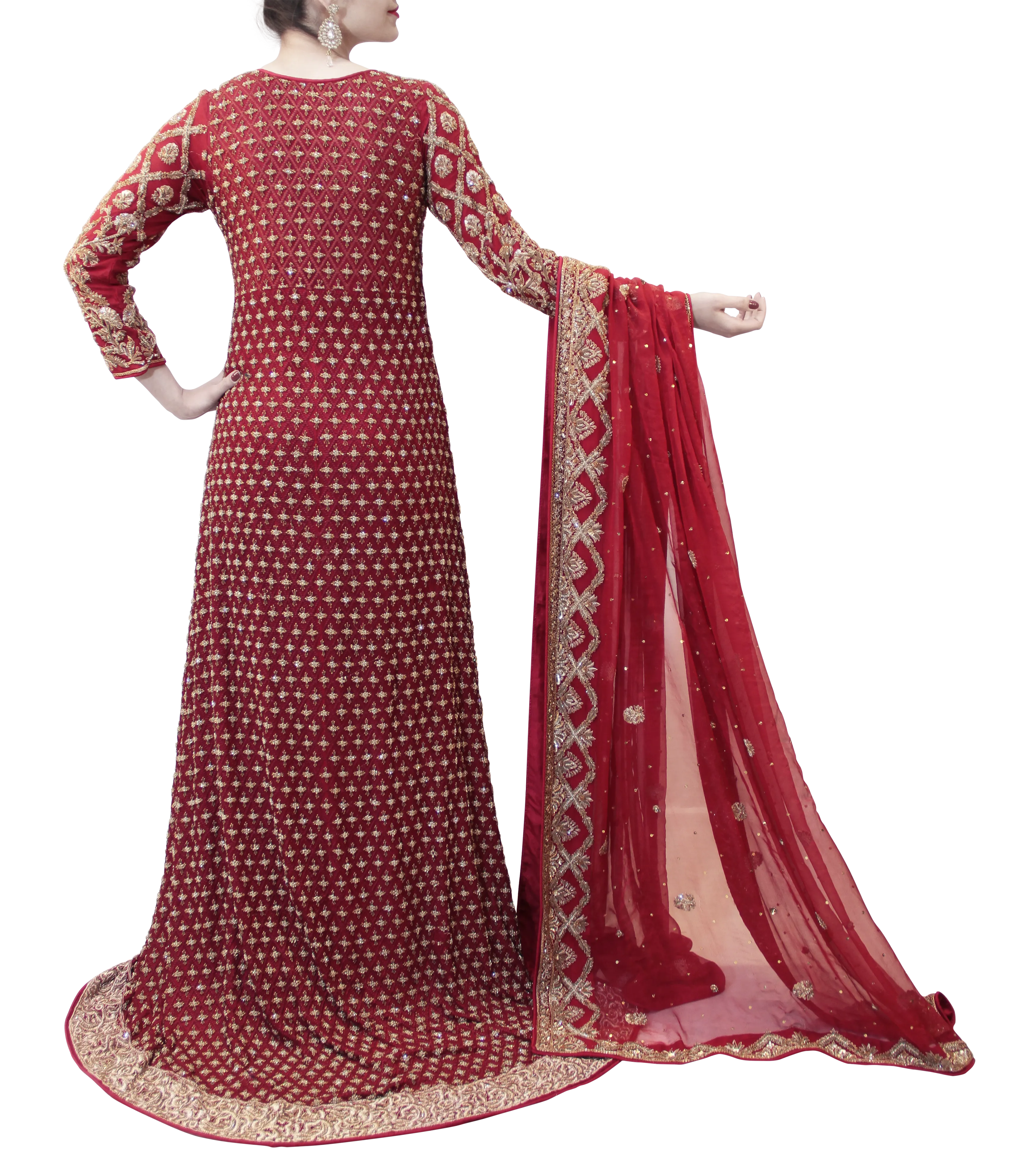 RED AND GOLD PAKISTANI BRIDAL LEHENGA