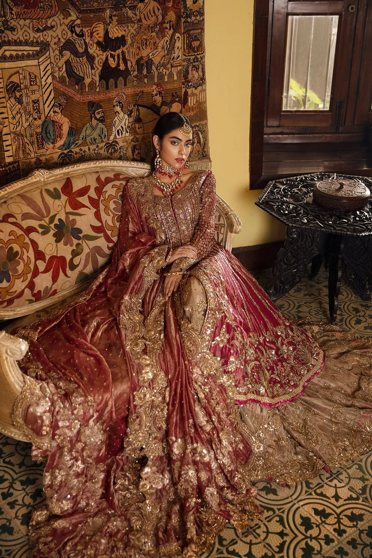 Red Bridal Lehenga Pakistani Bridal Dress #BA1000