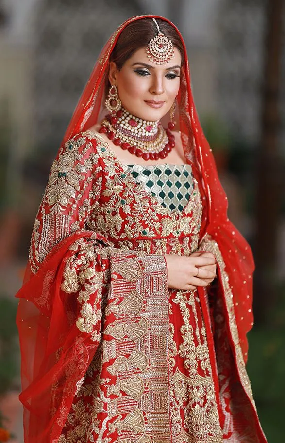 Red Bridal Lehnga Wear with Embroidery #Y6005