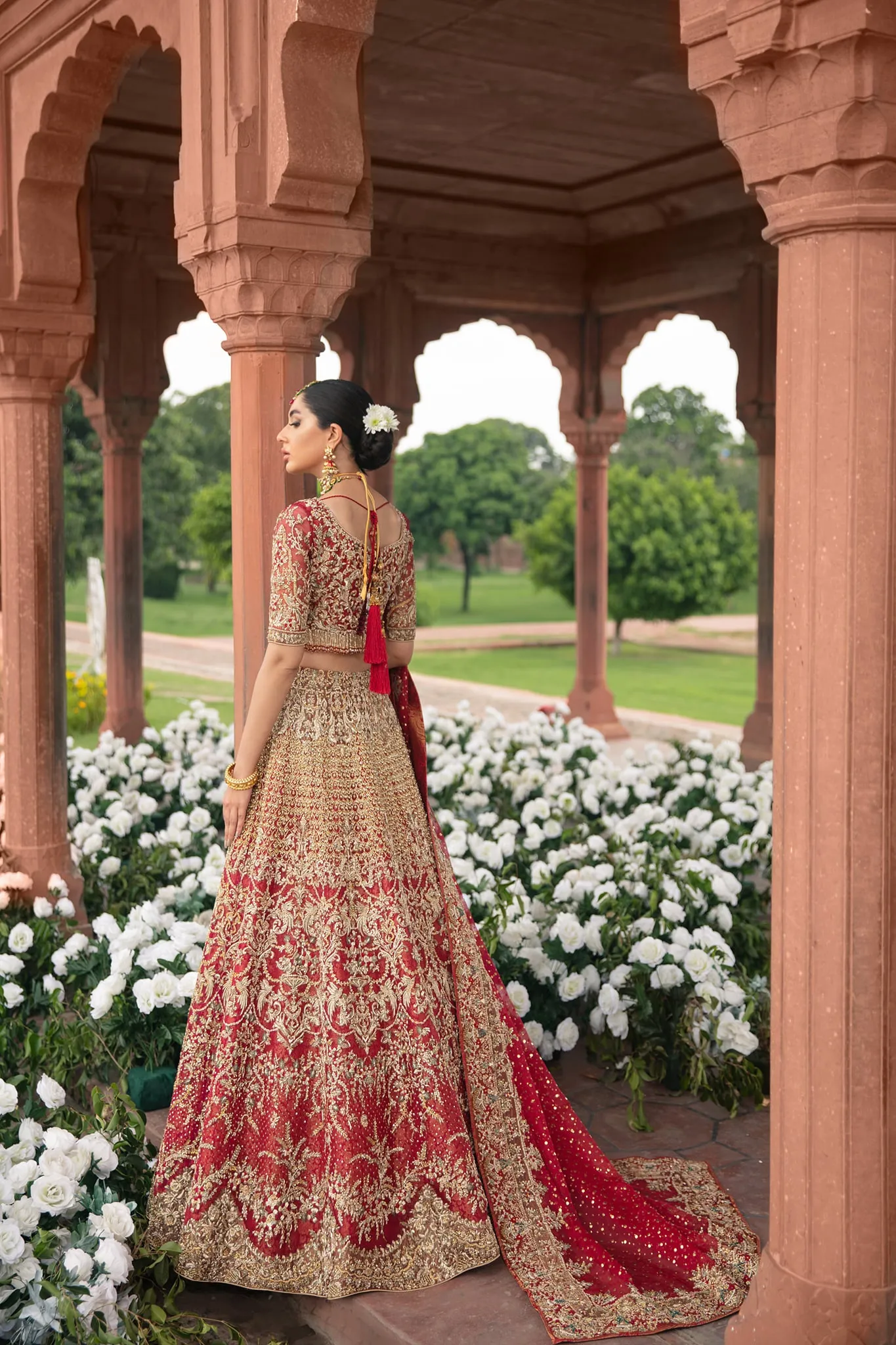 Red Bridal Net Lehenga Choli for Wedding Wear #BN1181