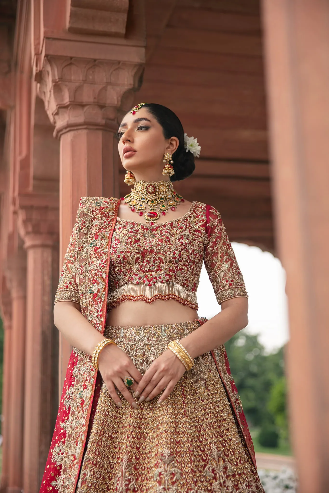Red Bridal Net Lehenga Choli for Wedding Wear #BN1181