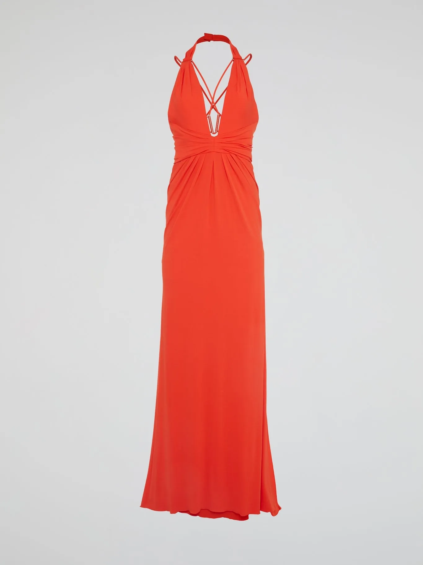Red Halter Neck Maxi Dress