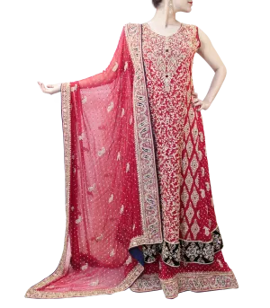RED PAKISTANI BRIDAL LEHENGA