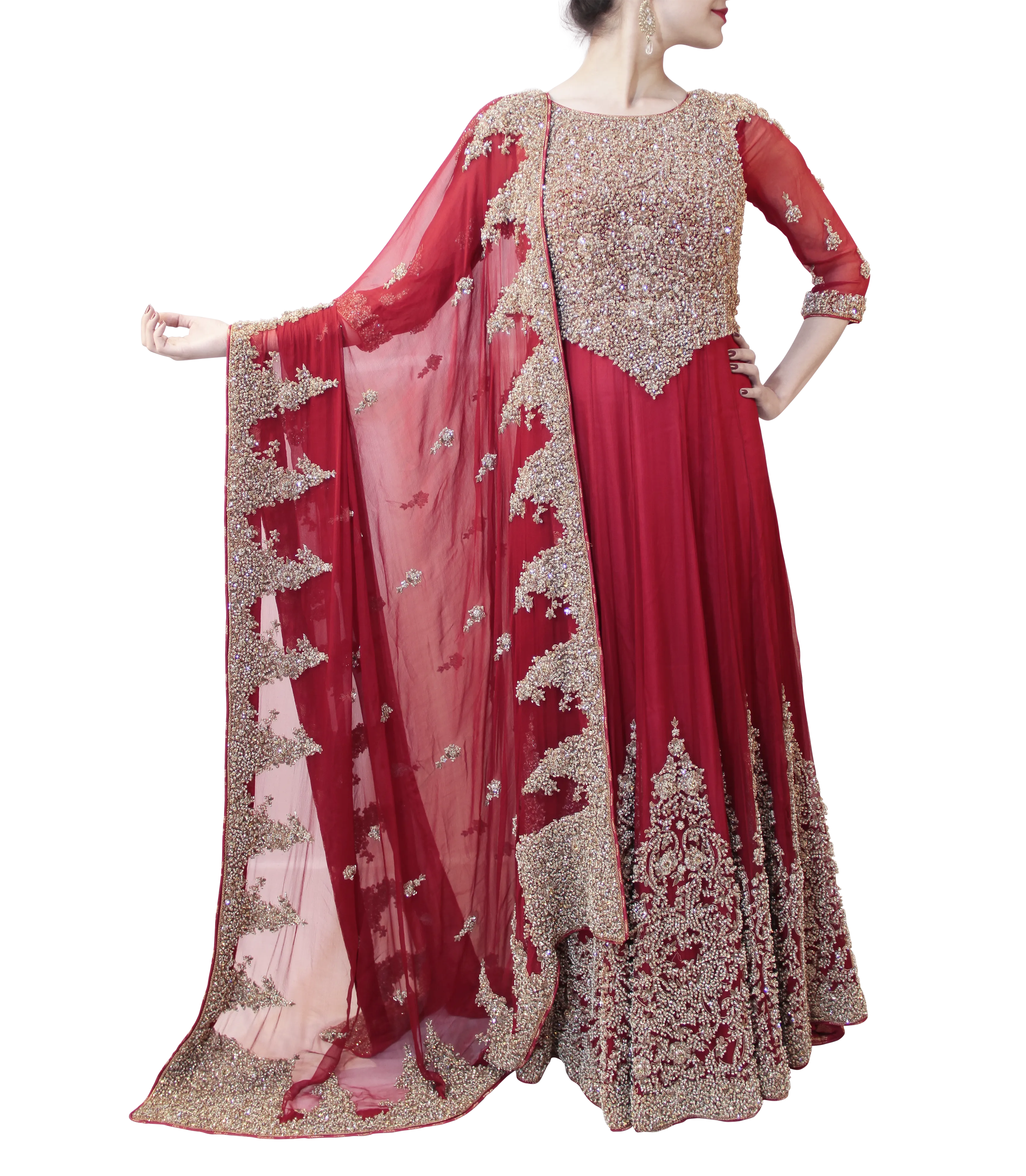 RED PAKSITANI BRIDAL GOWN