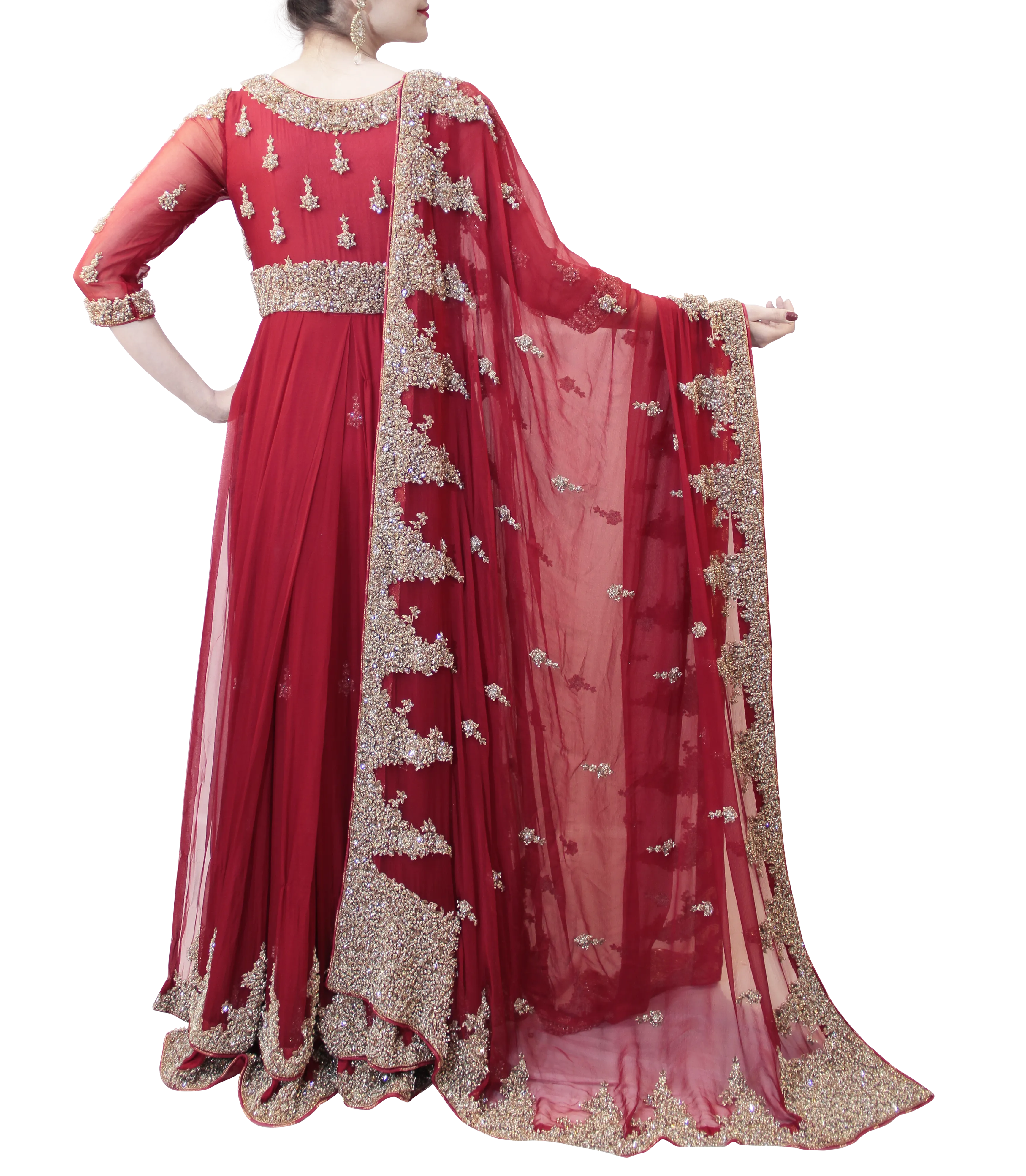 RED PAKSITANI BRIDAL GOWN