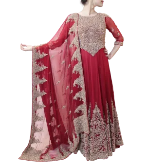 RED PAKSITANI BRIDAL GOWN