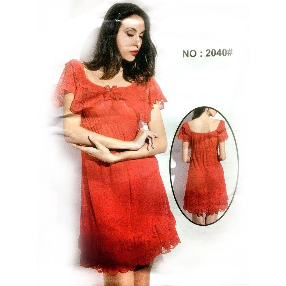 Red Sexy Short Style Nighty - MN - 2040
