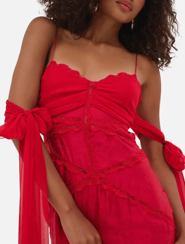 Rita Lace Gown - Red