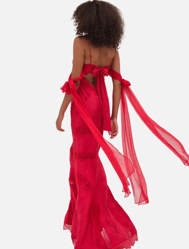 Rita Lace Gown - Red
