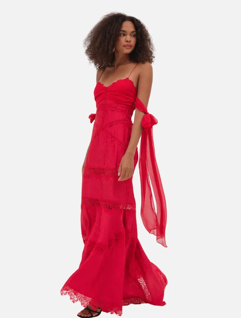 Rita Lace Gown - Red