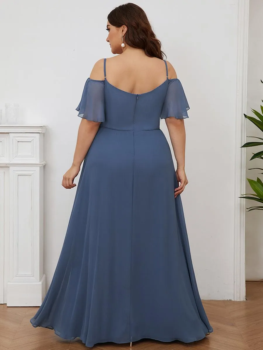 Robe invitée mariage fendue été sexy à épaules dénudées