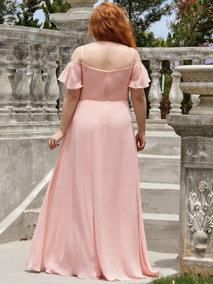 Robe invitée mariage fendue été sexy à épaules dénudées