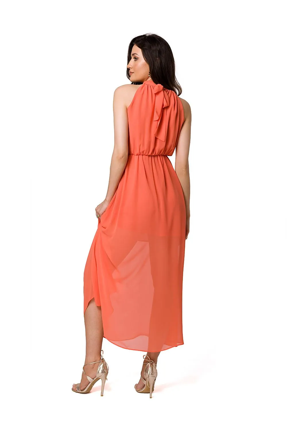 Romantic Halter Neck Midi Dress