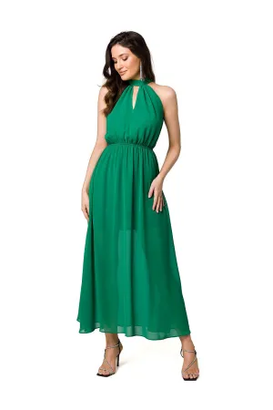 Romantic Halter Neck Midi Dress