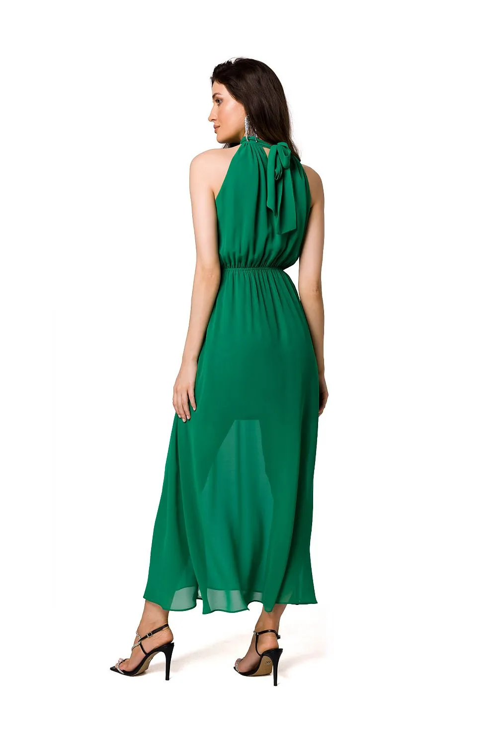 Romantic Halter Neck Midi Dress