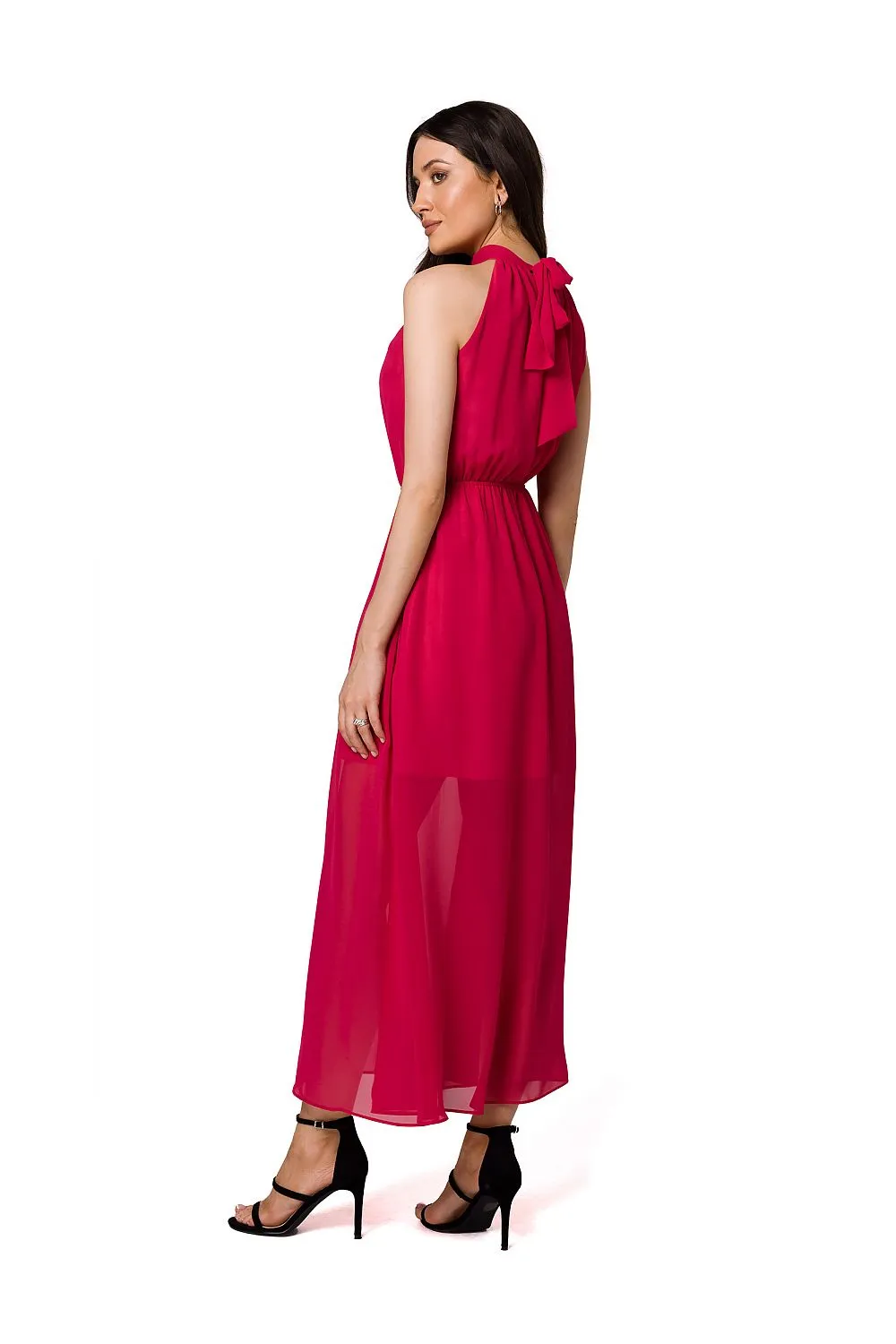 Romantic Halter Neck Midi Dress