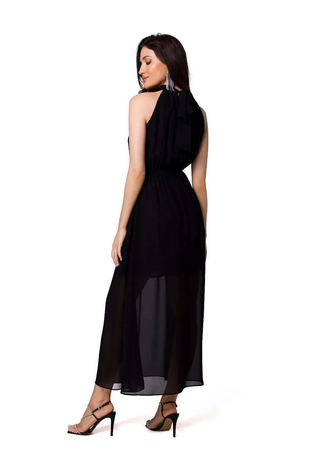 Romantic Halter Neck Midi Dress