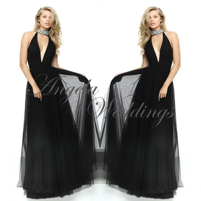 Royal Blue Prom Dresses Long 2020 Halter Beaded Party Gowns