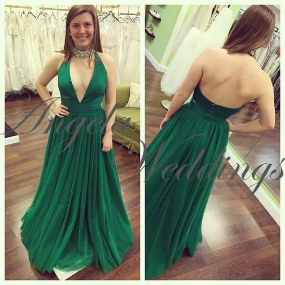 Royal Blue Prom Dresses Long 2020 Halter Beaded Party Gowns