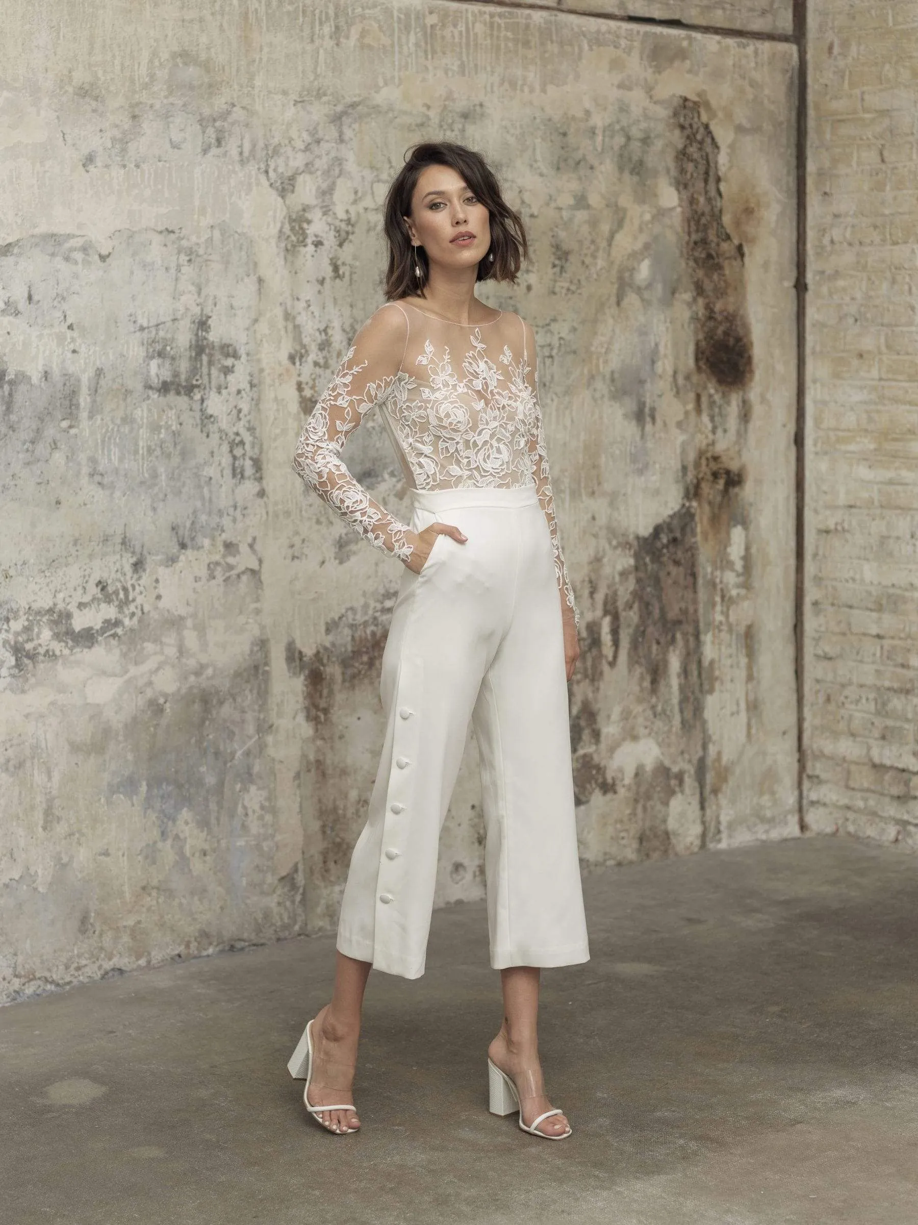 Roycebridal Romantic Bridal Jumpsuit Beach Wedding Dresses