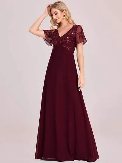 Roycebridal Shannon sequin leaf patterned chiffon mother of the groom dress