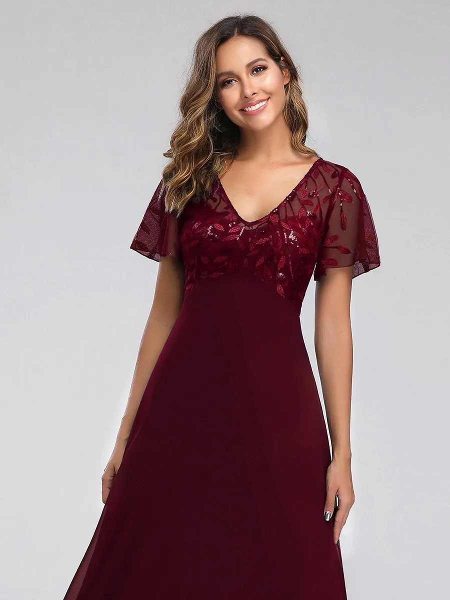 Roycebridal Shannon sequin leaf patterned chiffon mother of the groom dress