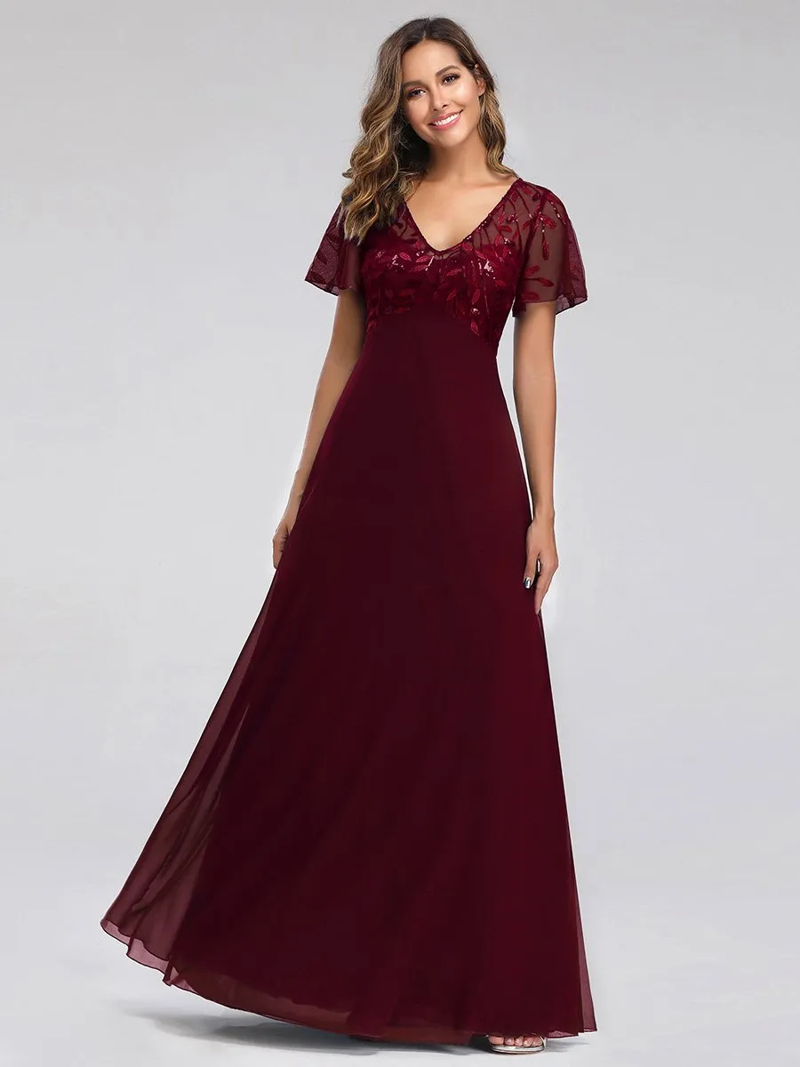 Roycebridal Shannon sequin leaf patterned chiffon mother of the groom dress