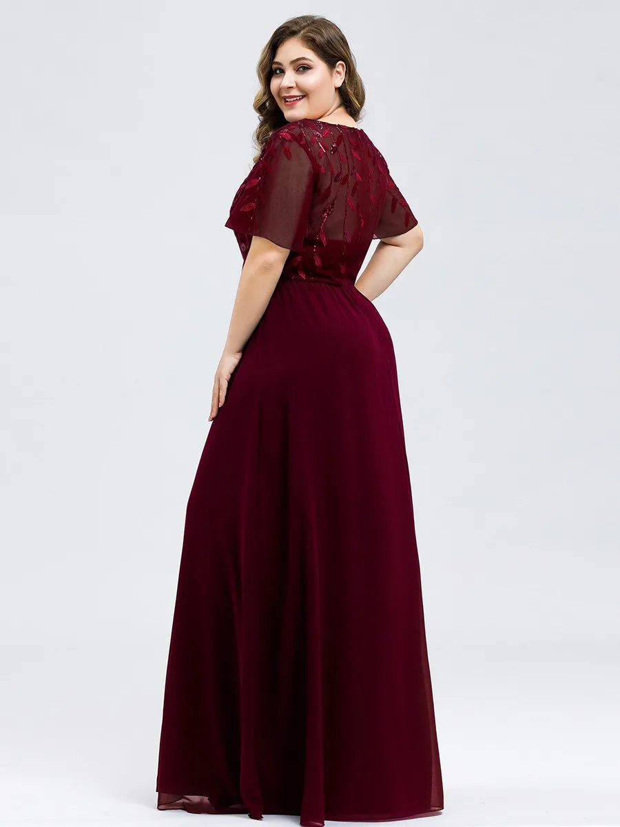Roycebridal Shannon sequin leaf patterned chiffon mother of the groom dress