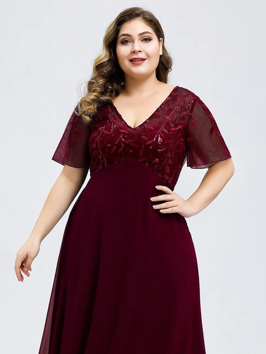 Roycebridal Shannon sequin leaf patterned chiffon mother of the groom dress