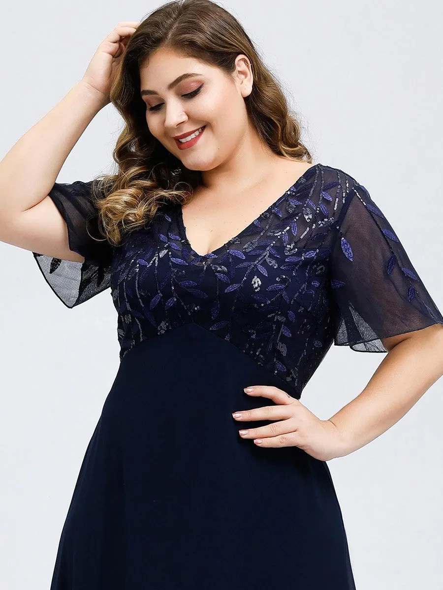 Roycebridal Shannon sequin leaf patterned chiffon mother of the groom dress