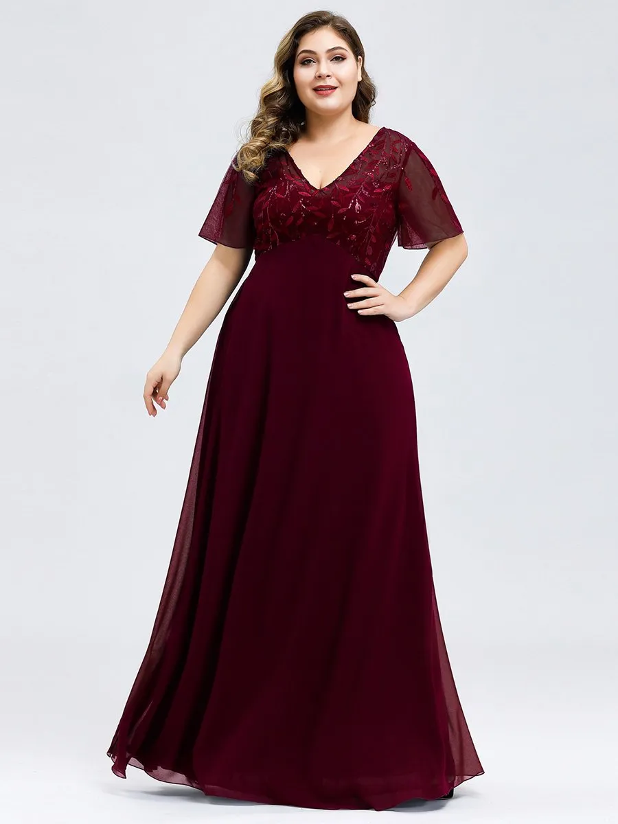 Roycebridal Shannon sequin leaf patterned chiffon mother of the groom dress