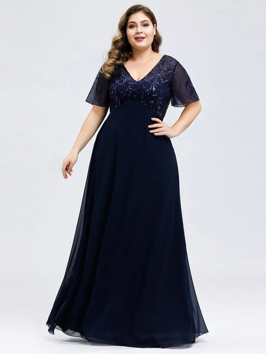 Roycebridal Shannon sequin leaf patterned chiffon mother of the groom dress