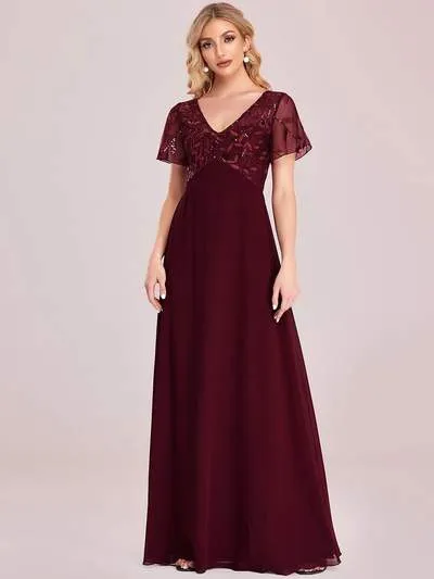 Roycebridal Shannon sequin leaf patterned chiffon mother of the groom dress