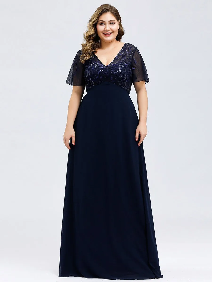 Roycebridal Shannon sequin leaf patterned chiffon mother of the groom dress