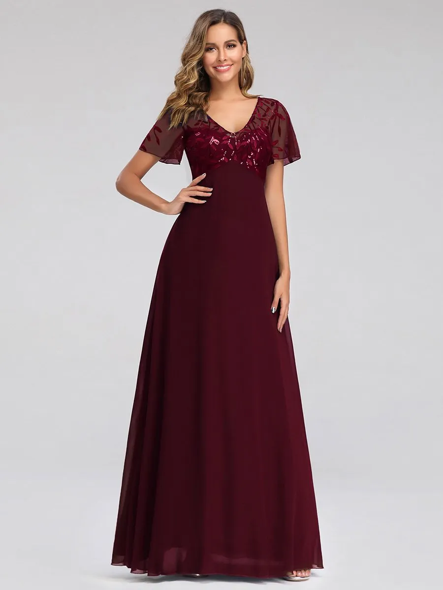 Roycebridal Shannon sequin leaf patterned chiffon mother of the groom dress