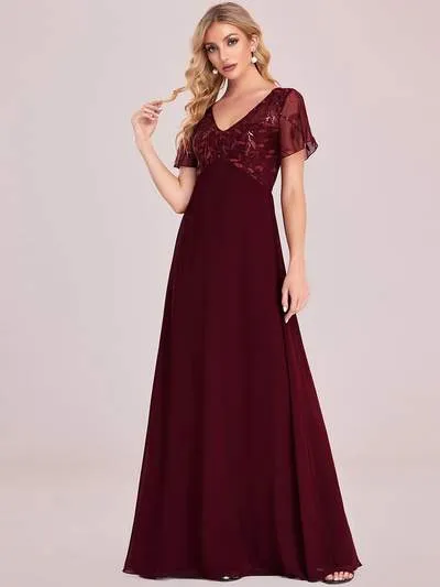 Roycebridal Shannon sequin leaf patterned chiffon mother of the groom dress