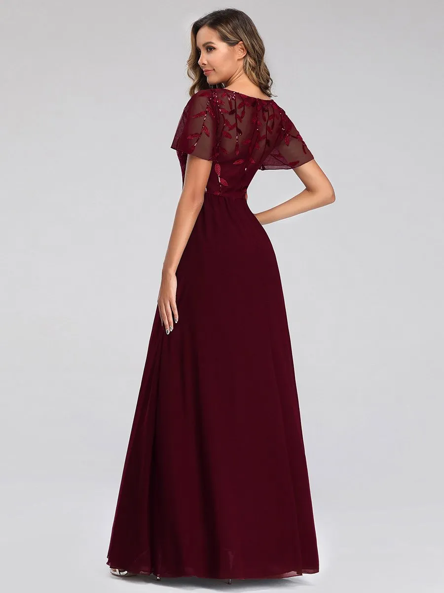 Roycebridal Shannon sequin leaf patterned chiffon mother of the groom dress